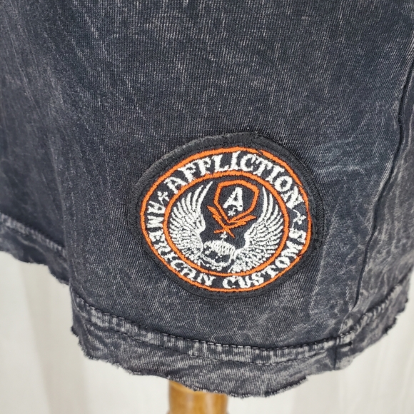 Affliction Women’s T-Shirt American Customs Motor Club Y2K Acid Wash Sz S - Picture 7 of 9